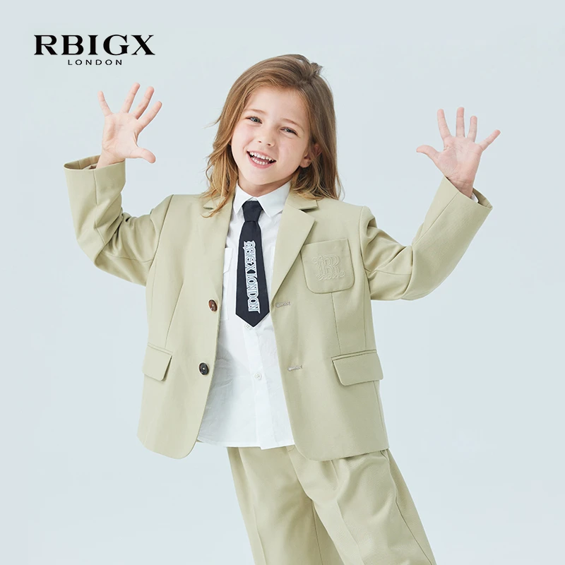 洋气儿童RBIGX瑞比克童装小童新款潮流百搭休闲设计感大廓型西服