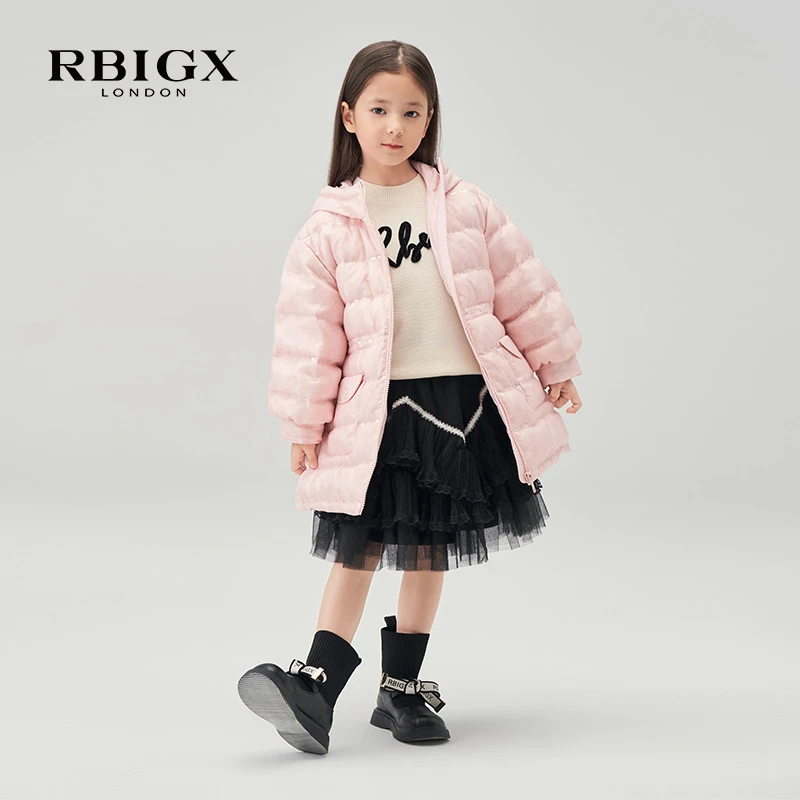 RBGIX瑞比克童装冬季百搭潮流休闲保暖长款女童羽绒服