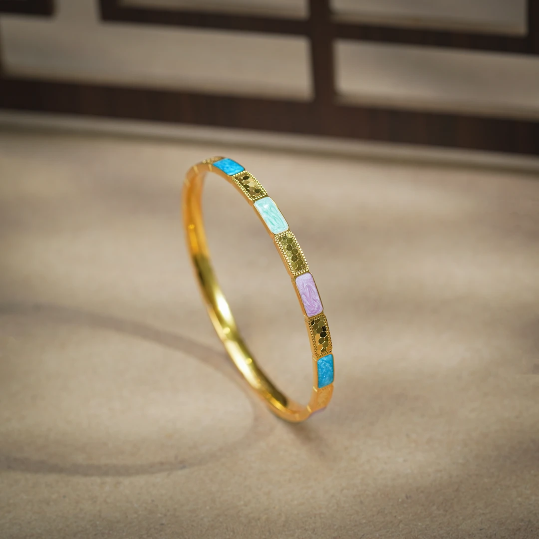 足银手镯 足银999.9气质轻奢款聚宝星罗手镯【克重约16.3克左右】