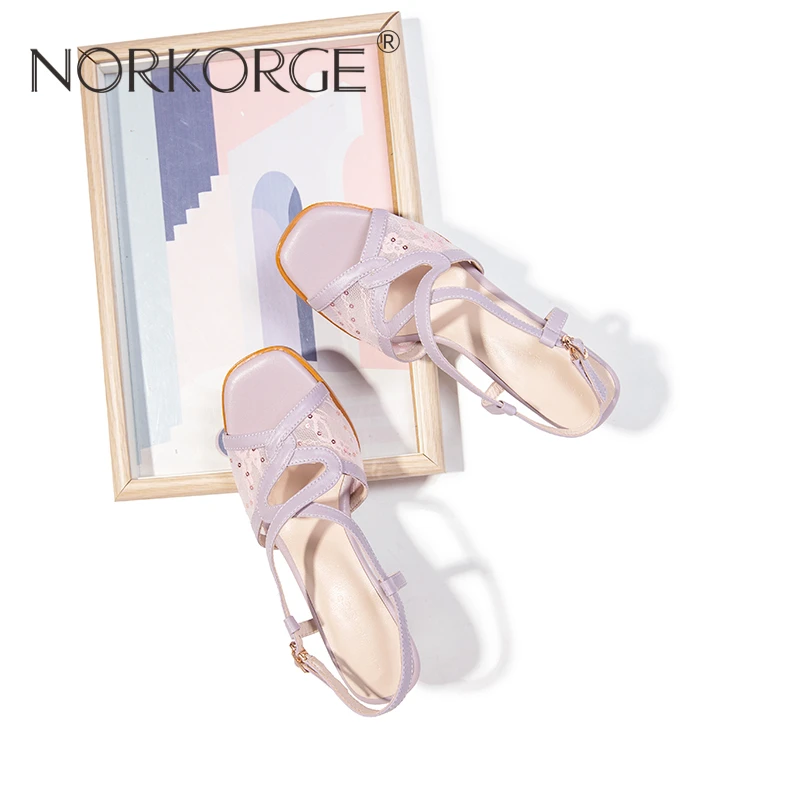 2006手工复古仙女风粉色罗马凉鞋女粗跟高跟鞋温柔配裙子