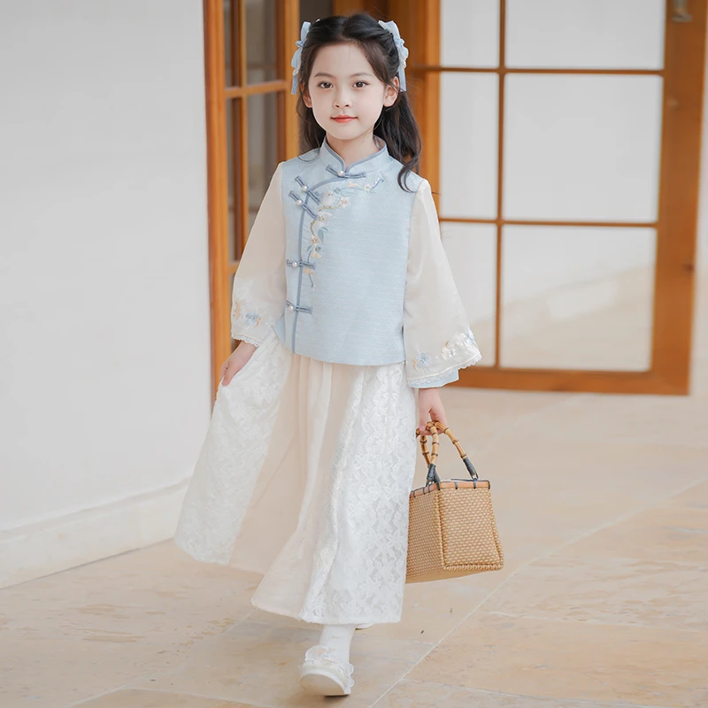 旗铂-霜降 新中式新款两件套民国中春夏汉服女刺绣原创明制国风