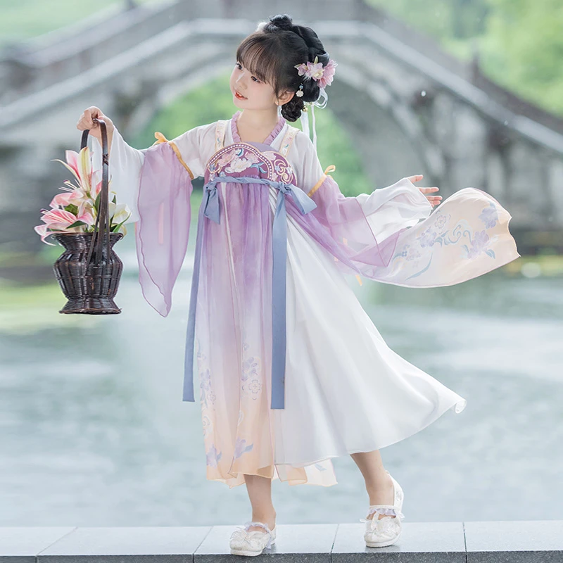 旗铂-岚烟 中秋2023秋款中国风超仙长袖襦裙儿童国风女孩女童日常