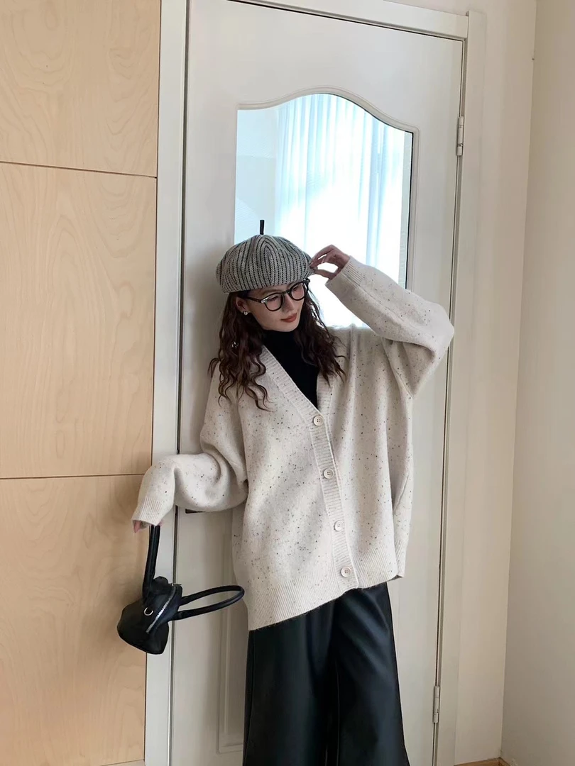 （3）百搭时尚宽松针织开衫毛衣外套女装