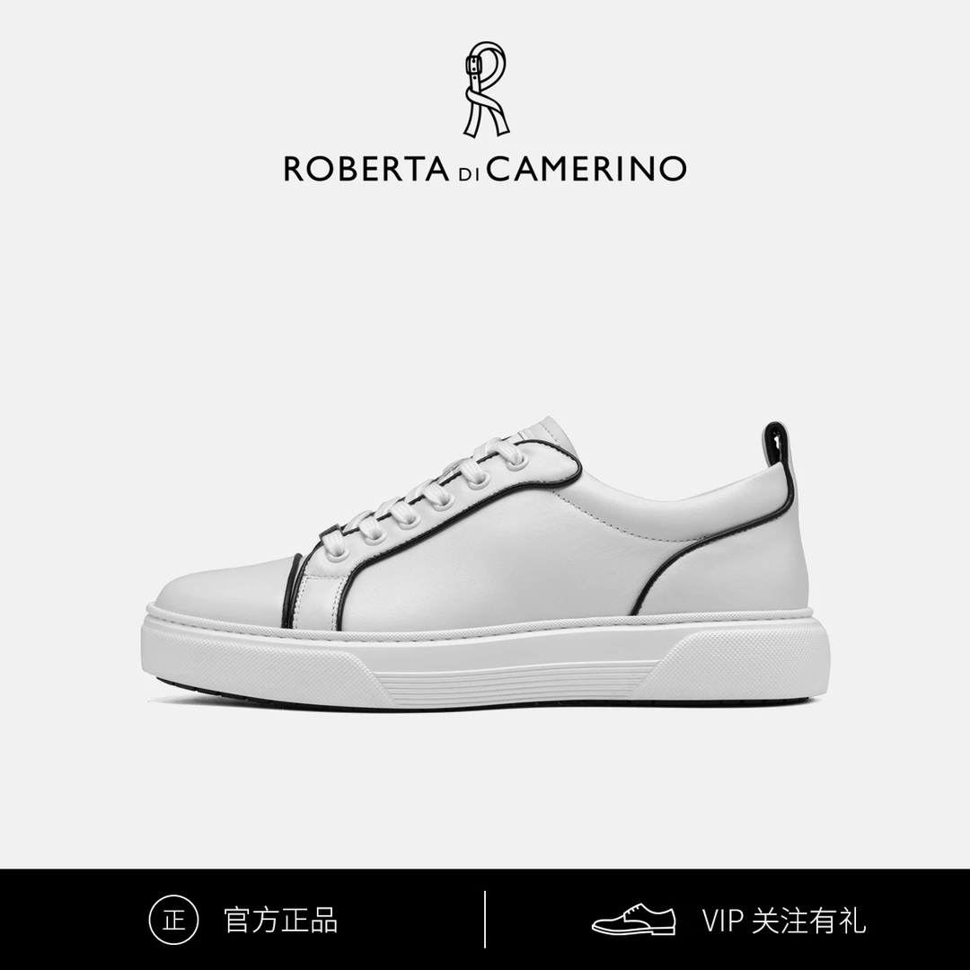 Roberta诺贝达新款男士休闲板鞋时尚百搭圆头低帮男鞋潮鞋透气鞋