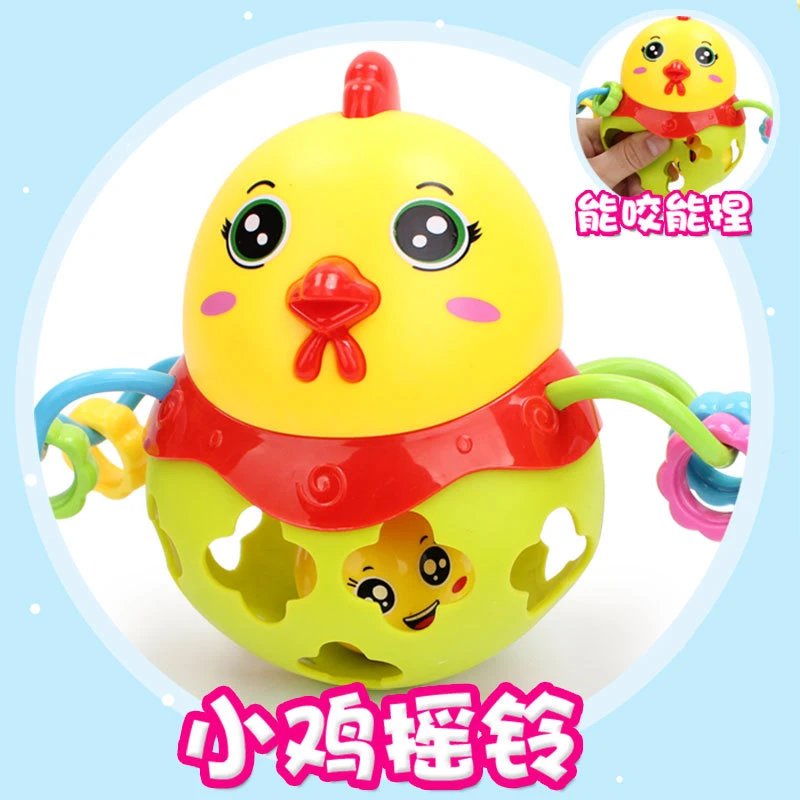 【包邮福利】婴儿手抓摇铃球幼儿牙胶玩具软胶球0-3岁宝宝铃铛球