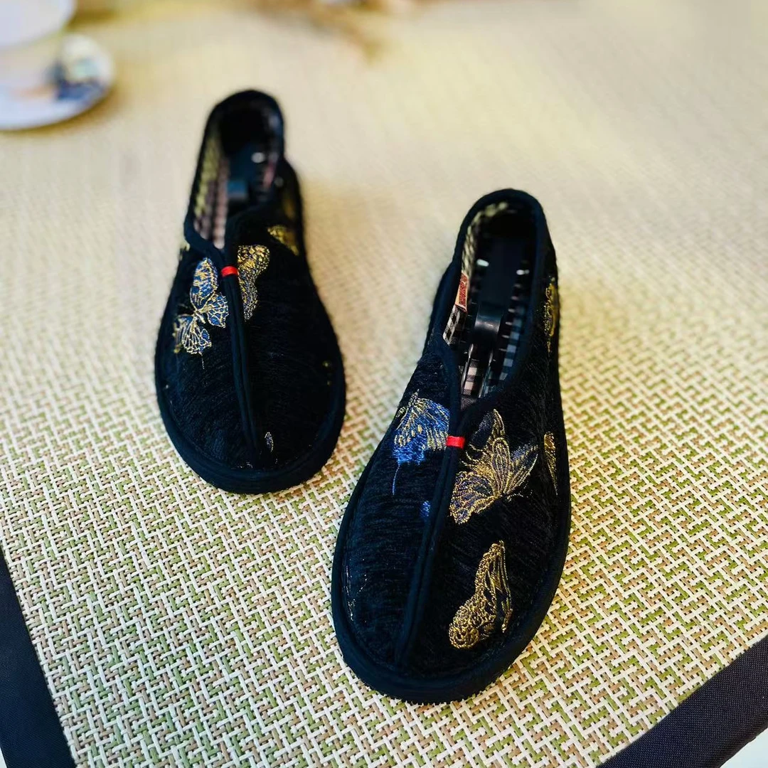 西楚【薄绒蜕变】中国风透气舒适养脚纯手工千层底布鞋民族风