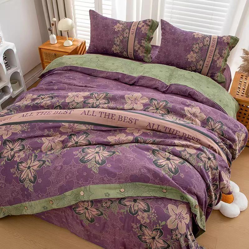 【满庭芳床单】纯棉双层纱A类舒适亲肤床单2.4*2.5M