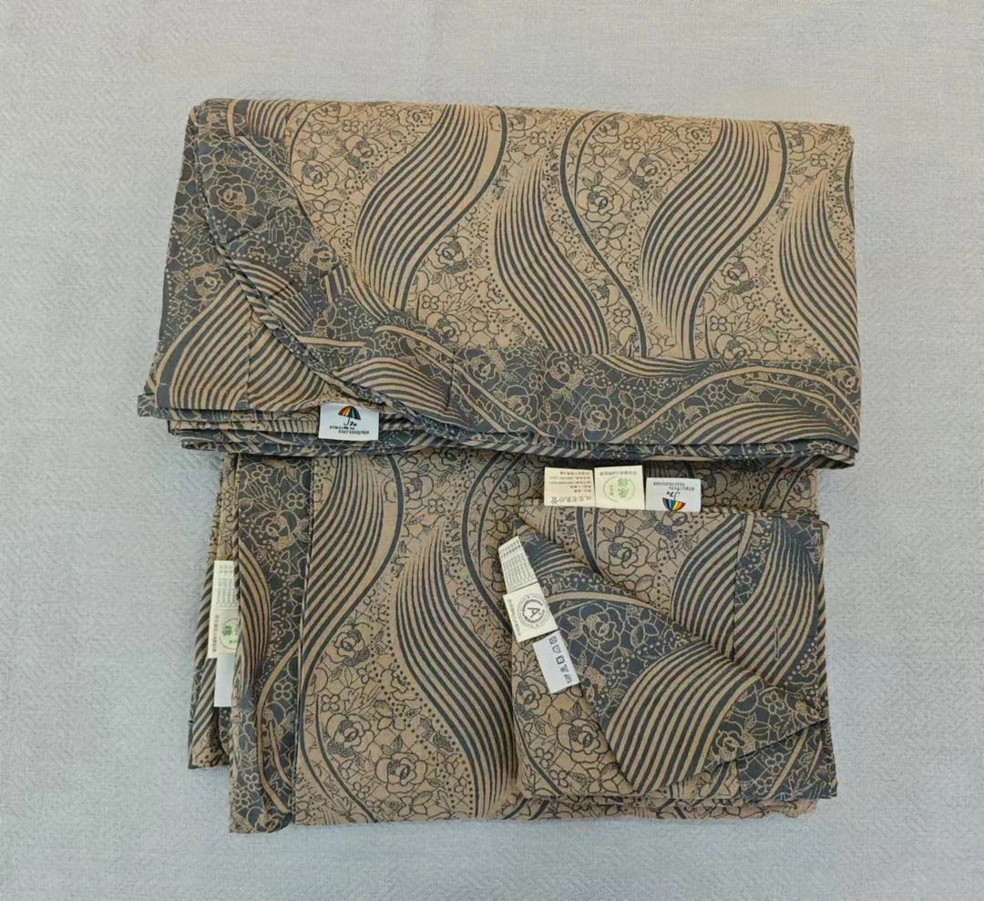 【美拉德套件】纯棉双层纱被罩2.0*2.3M床单2.4*2.5M枕套48*74cm。