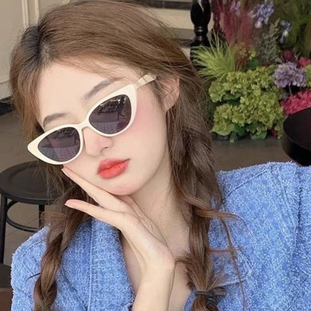 白色猫眼墨镜女小脸2024新款潮防晒高级感太阳镜女款防紫外线韩版