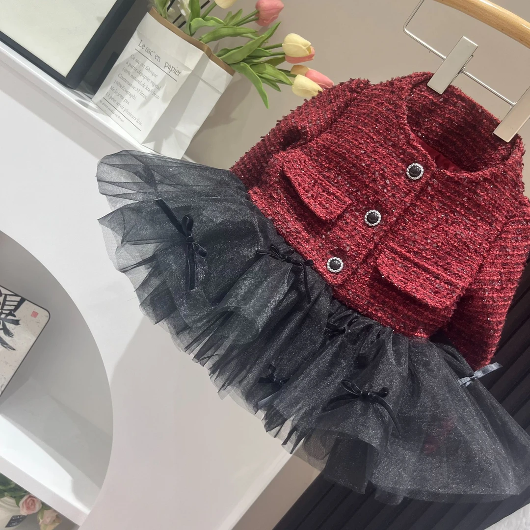 【3】萌娃穿搭小众设计甜美女孩蓬蓬纱款小香风外套