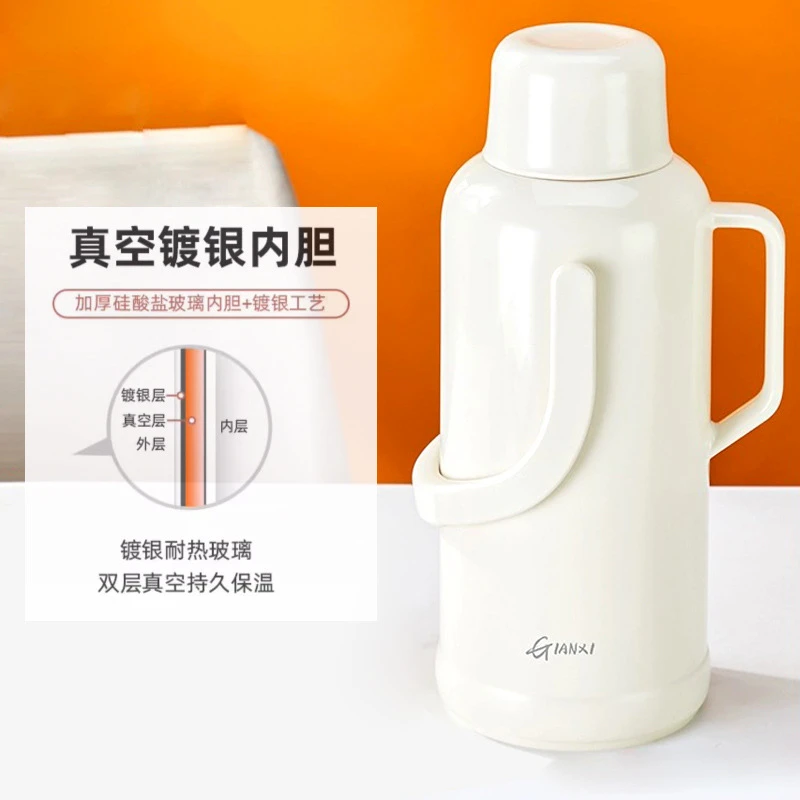家用老式塑料外壳真空镀银内胆热水瓶 学生宿舍用 大容量保温水壶
