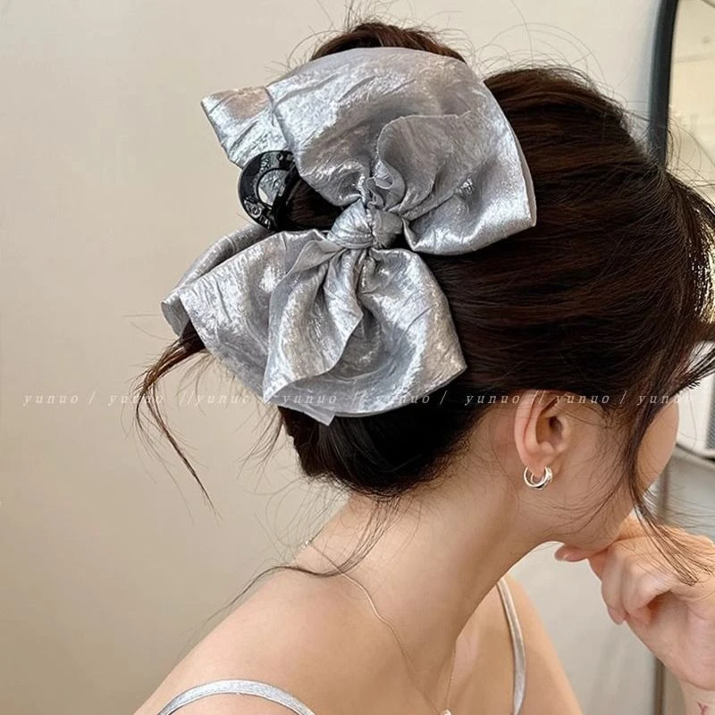 超大蝴蝶结发夹女后脑勺气质鲨鱼夹高级感20242025年新款网红抓夹