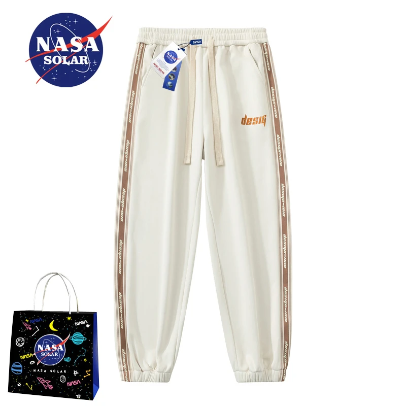 NASA SOLAR美式休闲裤子男秋季新款青少年高街潮牌宽松条纹束脚裤