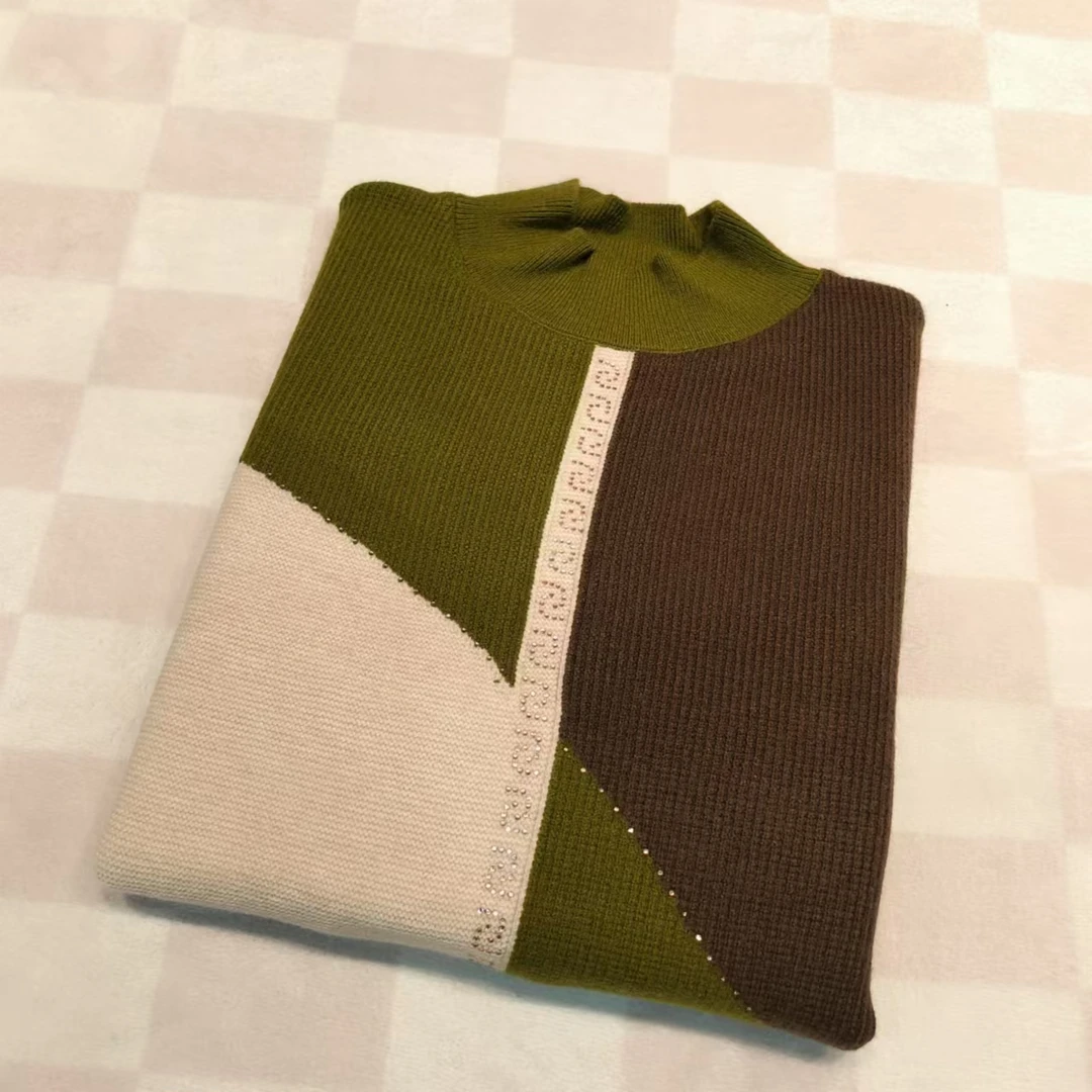 /3803-高级感撞色拼接设计感女显瘦针织打底衫