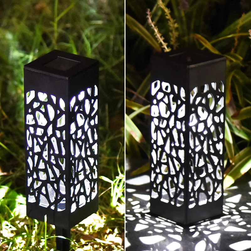 户外防水太阳能灯 镂空创意 白光 暖光LED光控感应草坪庭院景观灯