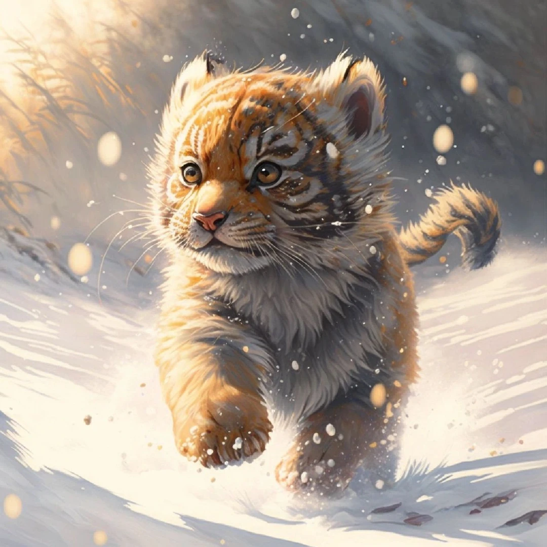 小老虎数字油画diy填色解压治愈手工填色丙烯画客厅卧室装饰画