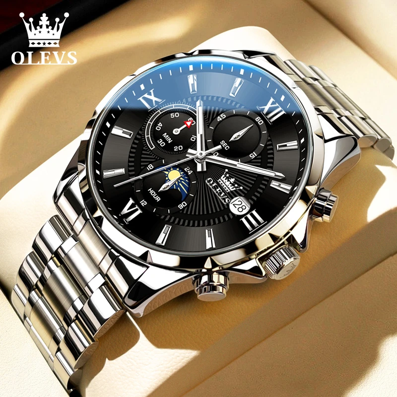 【张智霖代言】欧利时手表男士经典防水夜光精钢全自动时尚男表3659