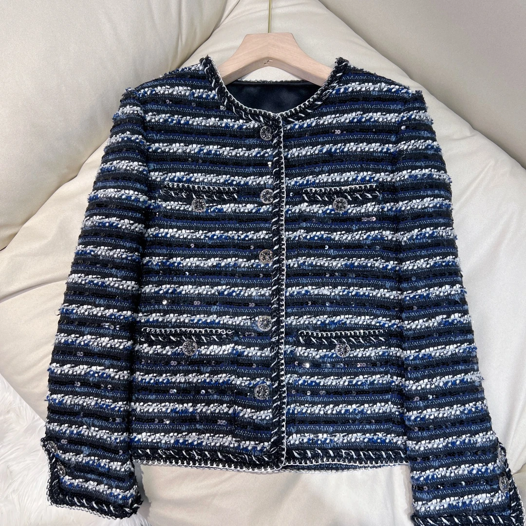 【多瑙河】蓝黑白条纹外套 70240