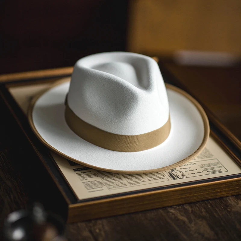 SOS制衣复古英伦绅士礼帽可调节欧美手工爵士毛毡帽