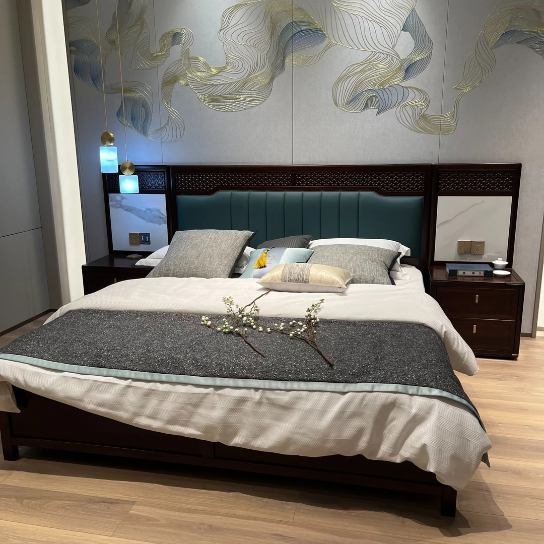 锦福轩  黑檀木全实木床新中式床1.8m轻奢双人床婚床主卧大床定制