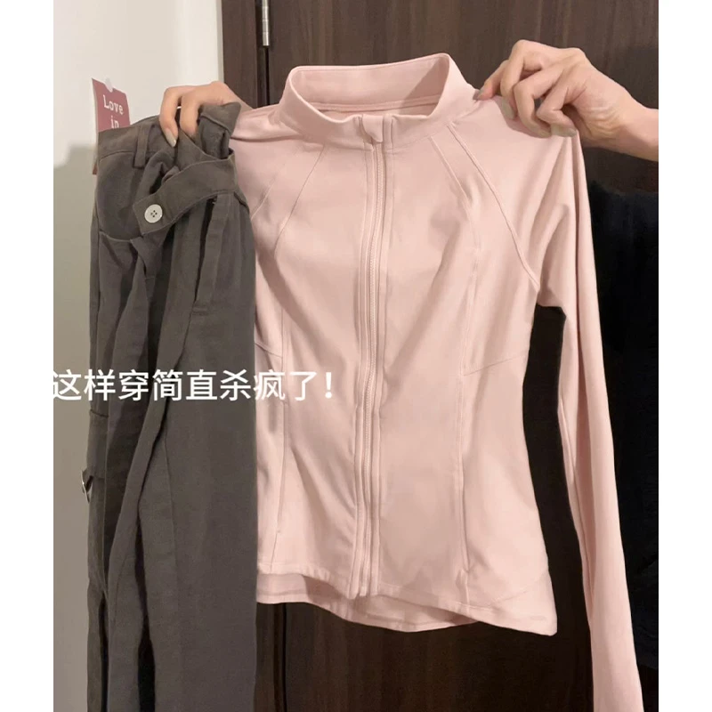 2025新款冰丝防晒衣修身上衣女款夏季运动修身显瘦开衫休闲瑜伽服