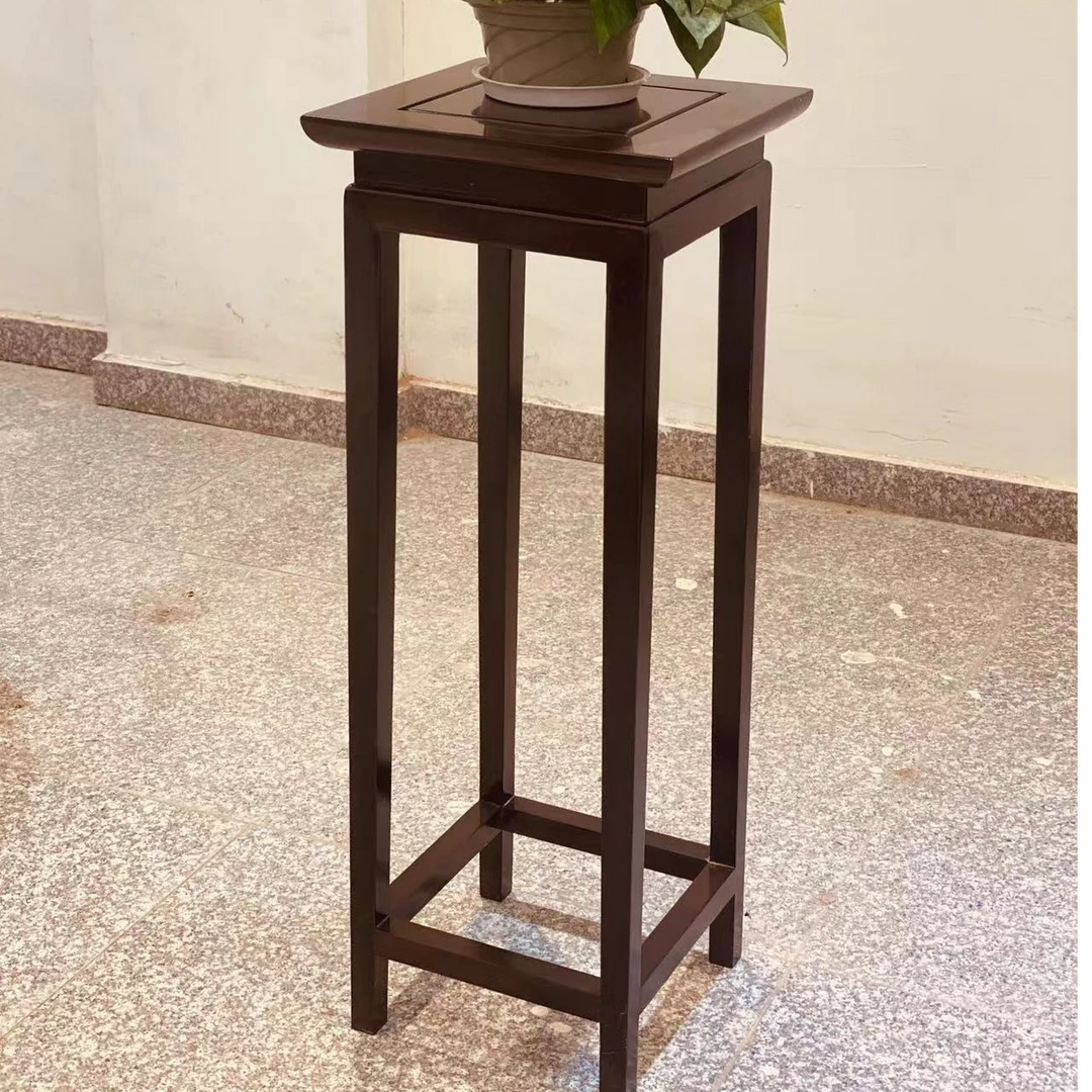 【黑檀花架】莫桑比克风车木皮灰木材质 85*32*32花架 古典家具