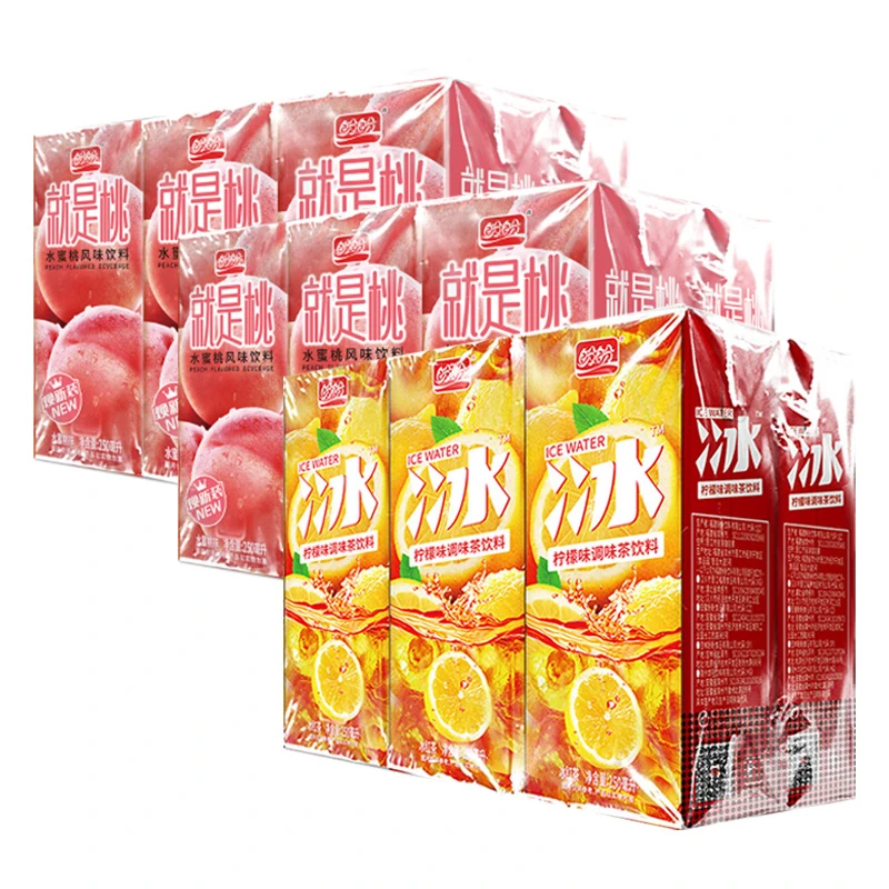 【盼盼】水蜜桃口味250ml*12瓶柠檬冰红茶250ml*6瓶方便饮料营养