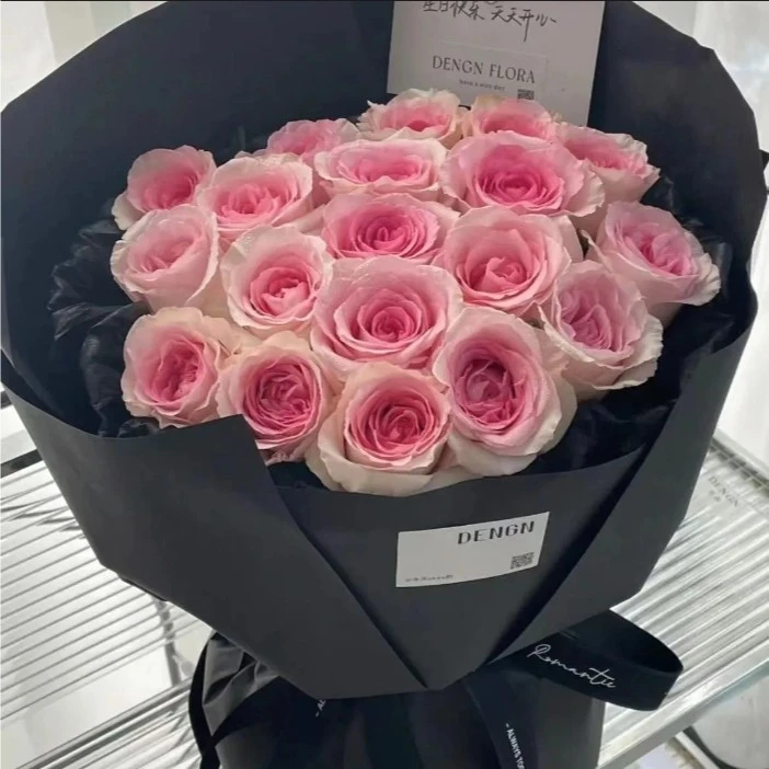 【同城配送】【甜酷girl】19朵洛神粉玫瑰巴黎风花束送爱人表白花束鲜花生日礼物花店送花上门