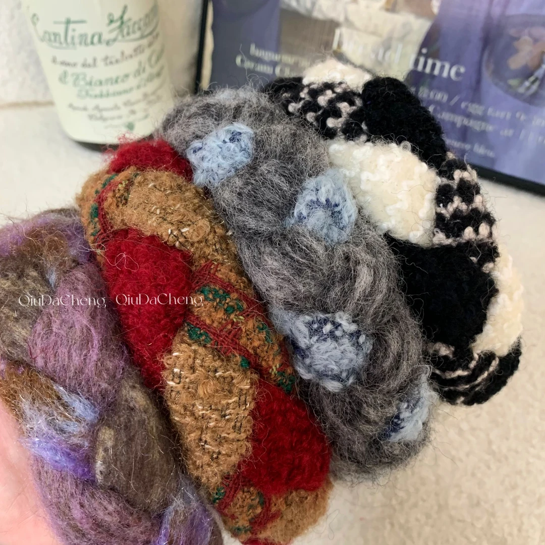 新品秋冬新款法兰绒发箍针织气质小香风编织法式编织简约复古