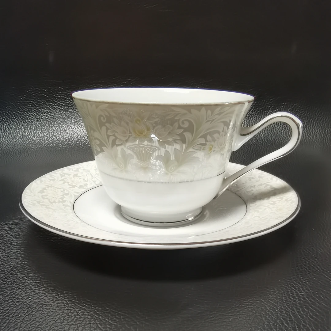 精致高档白瓷欧式咖啡杯碟耐热金边轻奢简约创意奢华