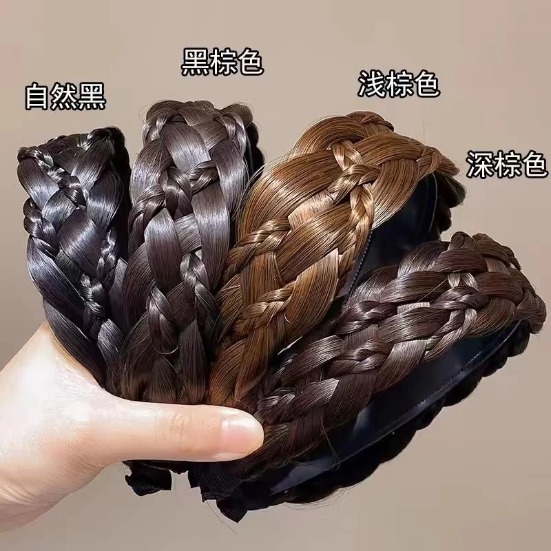 网红气质新款宽边假发麻花辫子发箍女头箍压发卡发头饰发旅遮白发