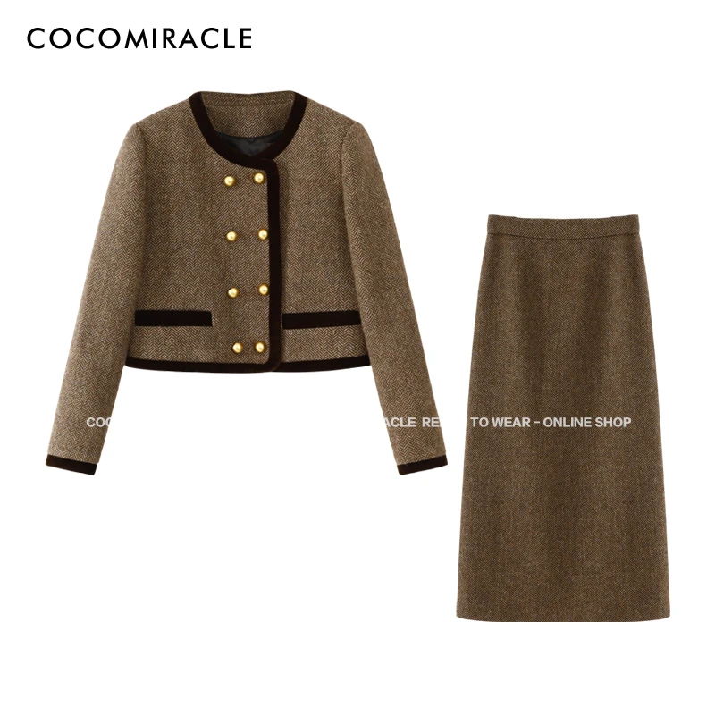 【董小姐】秋冬新款小香风羽绒服两件套 W38TZ1217