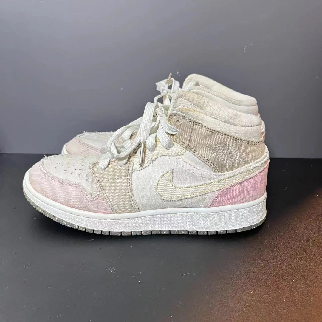 38码/AJ1 粉白棕 中帮 板鞋