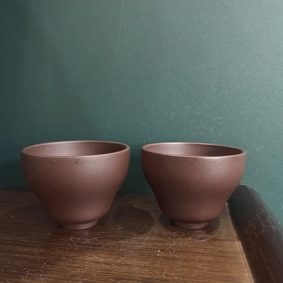 宜兴紫砂紫茄泥葫芦杯100cc