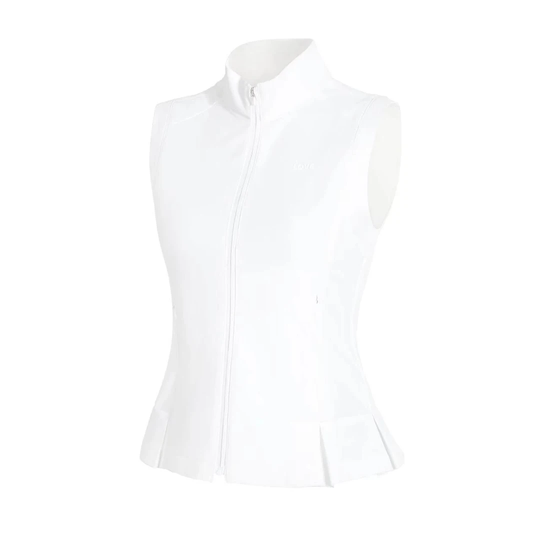 高尔夫服装女装白色马甲修身显瘦半裙高尔夫女装上衣短袖