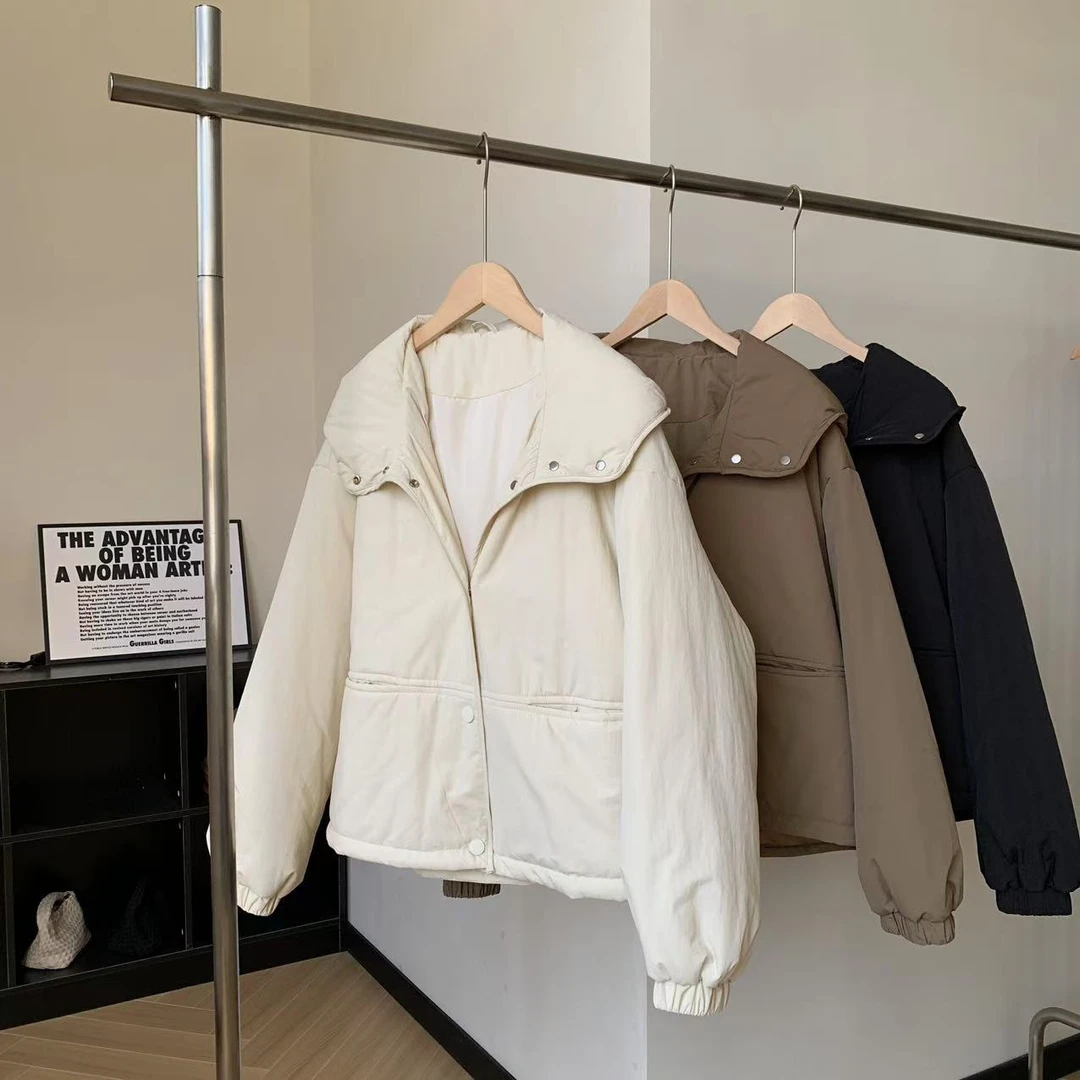 素心轻奢 2024冬季韩系高级感连帽时尚棉衣棉服12648