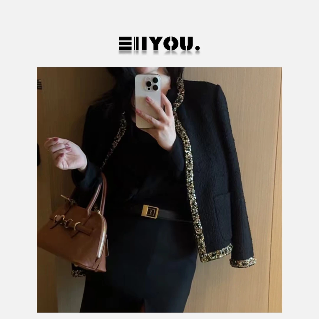 【ENYOU定制】手工高定 黑色小香风外套