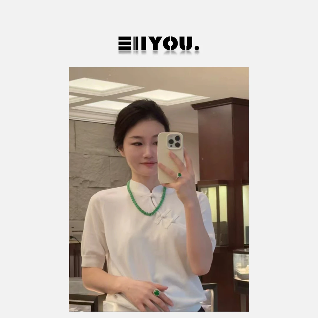 【ENYOU定制】新中式 盘扣针织中袖