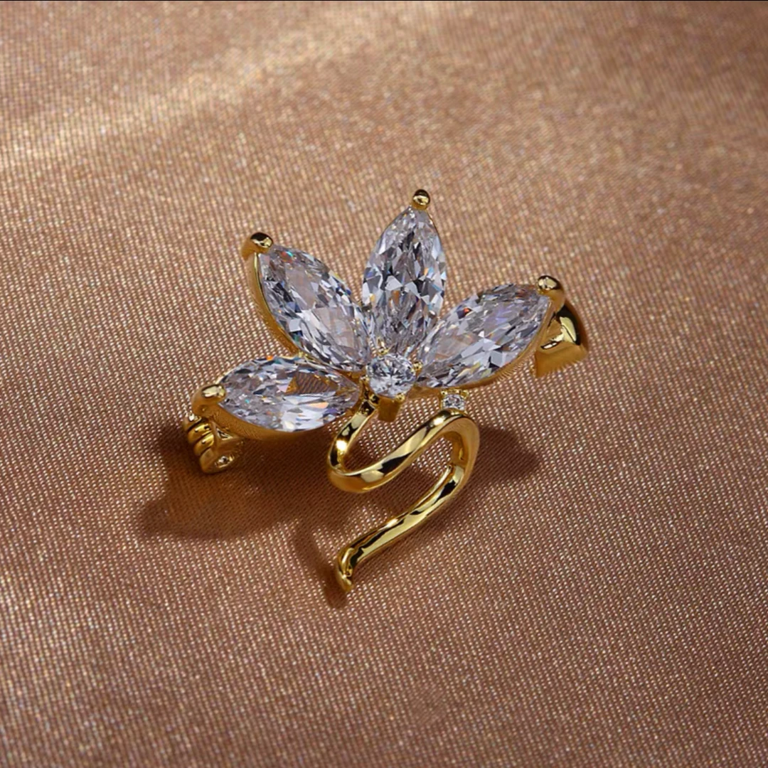 铜合金仿水晶胸针 胸针女精致胸花西服领针防走光神器扣衣服固定1