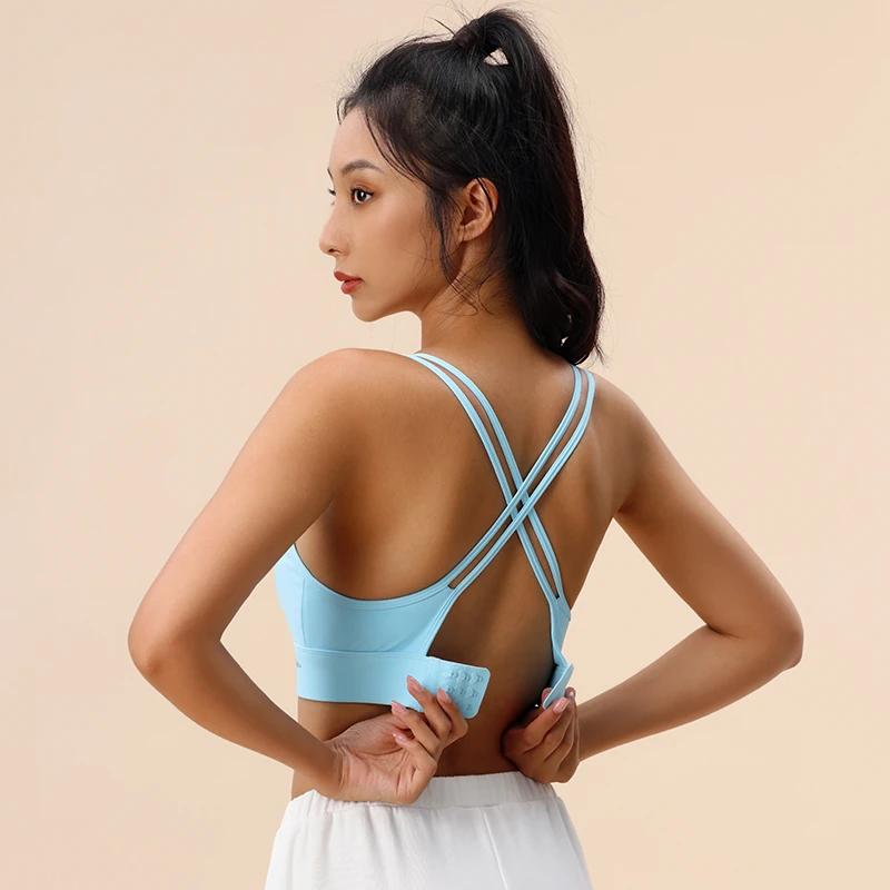 速干运动文胸紧身聚拢收副乳跑步健身运动美背女bra外穿