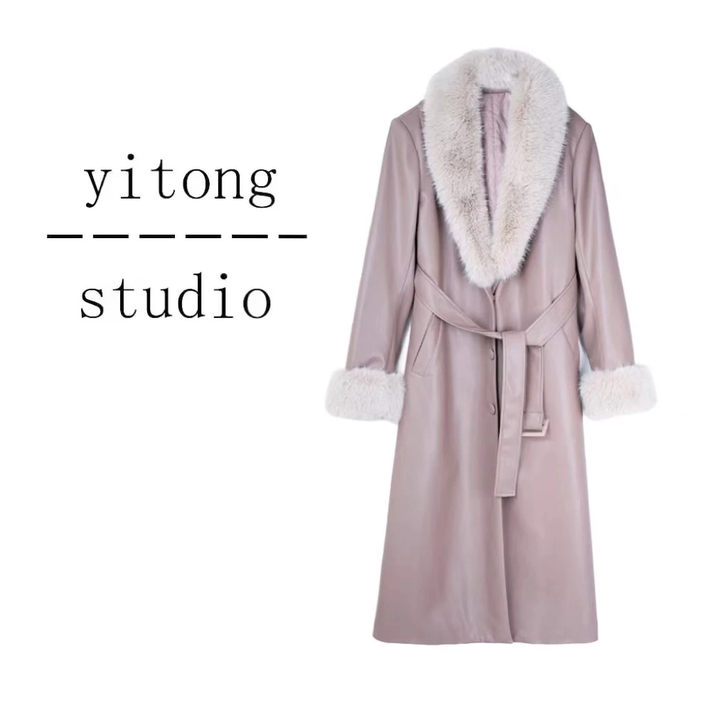 【一桐清仓】【紫木香调】时尚轻奢保暖中长款秋冬皮大衣3DWDD2756