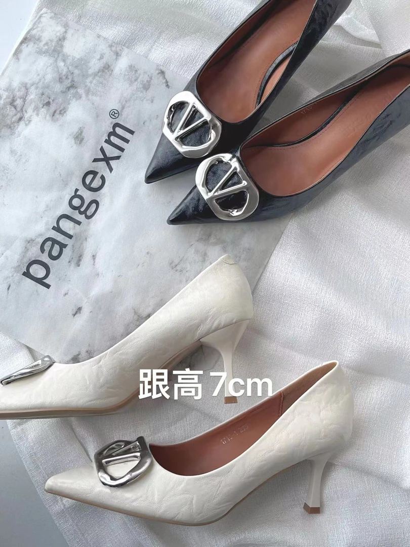 胖哥精选女鞋 气质细跟百搭浅口高跟鞋1718-1