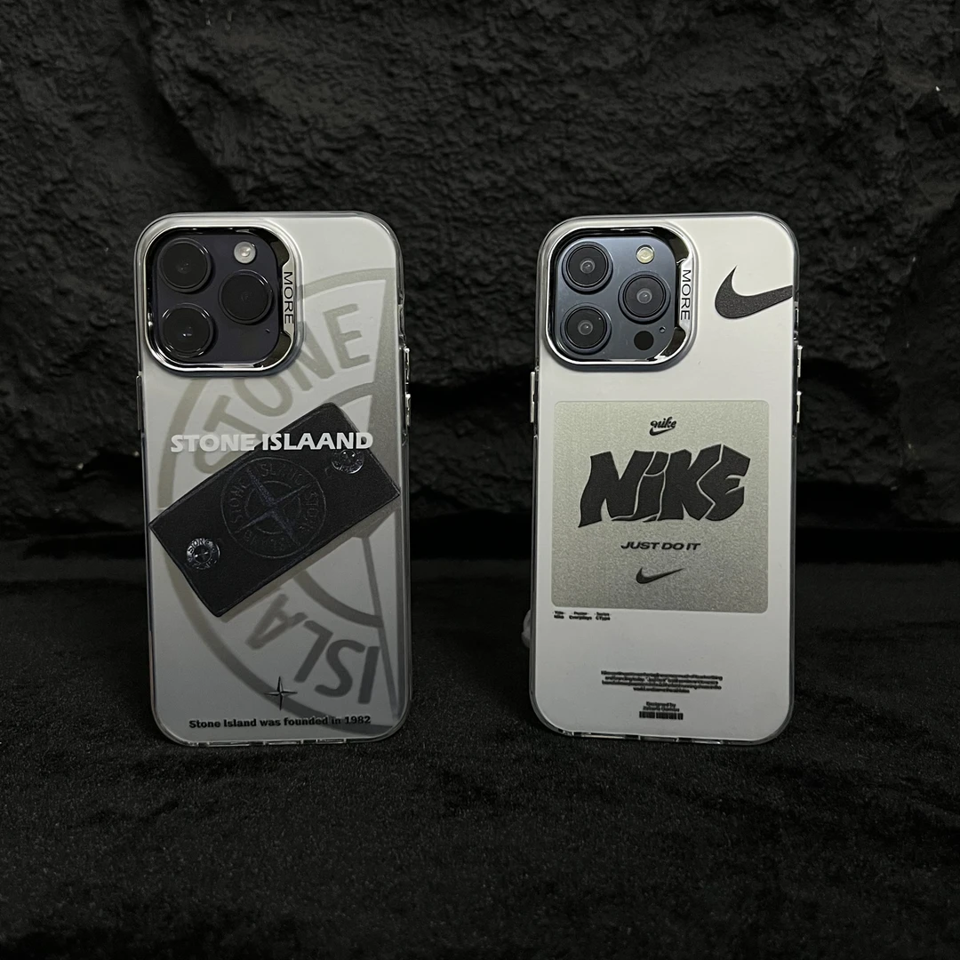 个性潮酷电镀NIKE手机壳适用iPhone16pro磨砂15p全包12网红11防摔