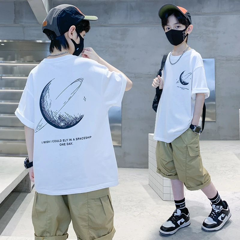 男童夏装新款短袖T恤2025中大童上衣打底衫5儿童装洋气衣服男孩潮