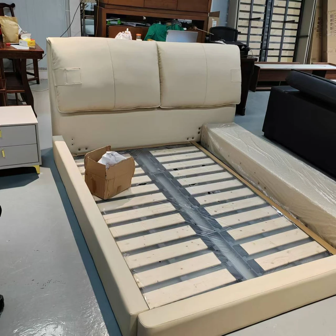 储物大 床 1.8米婚房主卧 真皮 外径 尺寸：2.3-2.1-1.1米