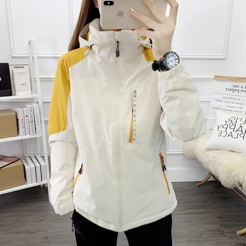 休闲新款加厚防风防水加棉情侣ol冲锋衣棉服保暖外套登山服男士