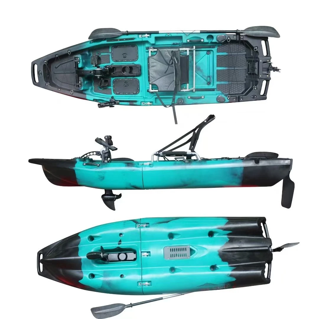 DS路亚拼接螺旋桨脚踏带活鱼仓卡亚克皮划艇单人路亚艇钓鱼船