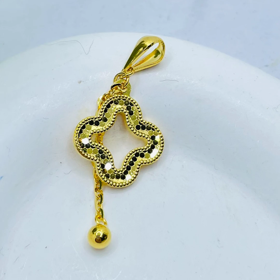 足金999流苏四叶吊坠