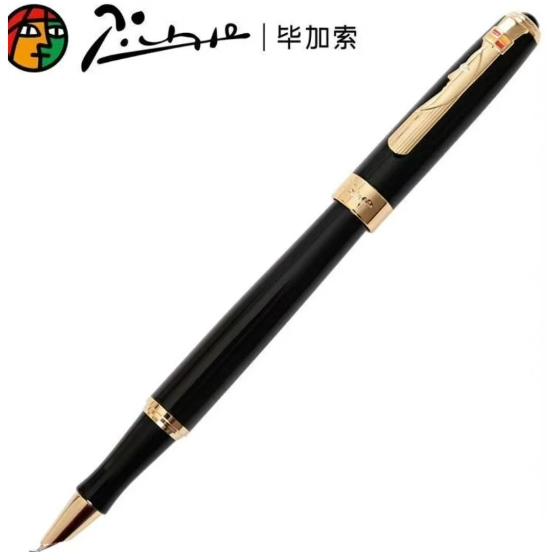 毕加索917私人订制纯手工二次精打磨款纯黑金色金夹铱金钢笔