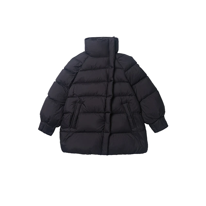 【大头黑专属】90白鹅绒 大翻领抽绳收腰中长款鹅绒服 JYYRJN8807